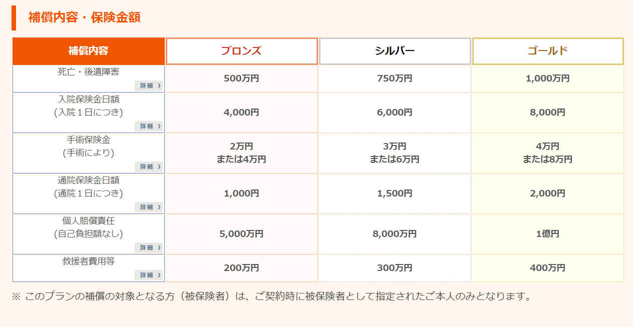 au損保山岳保険比較表②